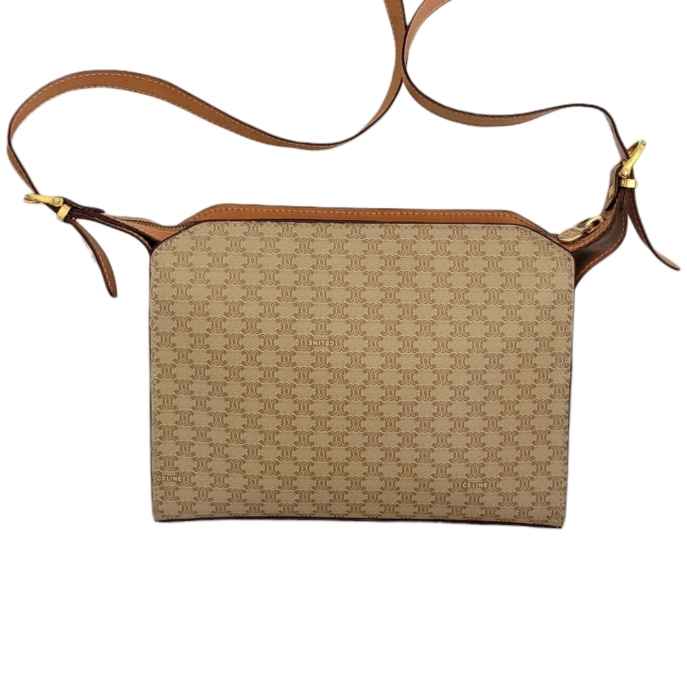 Celine Brown Monogram Crossbody Bag with Gold Plate - Picture 2 of 16